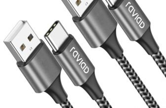 RAVIAD Cavo USB Tipo C [2Pezzi, 1m] Nylon Cavo USB C di Ricarica Rapida e Trasferimento Dati per iPhone 17 16 15 Pro Max, Samsung Galaxy S24/ S23/ S22/ S21/ S9/ S8/ Note9/ 8, MacBook, OnePlus 6T