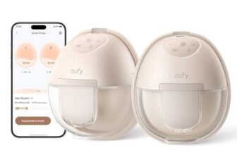 eufy S1 Tiralatte Elettrico Indossabile con Riscaldamento, Tecnologia HeatFlow Avanzata, OptiRhythm App, Aspirazione Clinica, Antigoccia, Mani Libere, Compatto e Silenzioso, Design Discreto