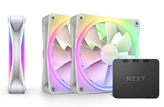 NZXT F120 RGB Duo Triple Pack – RF-D12TF-W1-3 ventole a due lati da 120 mm con controller – 20 LED indirizzabili individualmente – Flusso d’aria e pressione statica bilanciati – Bianco