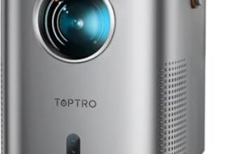 Proiettore Portatile 25000 Lumen Videoproiettore WiFi Bluetooth Supporto Full HD 1080P, TOPTRO Mini Proiettore Home Cinema per Smartphone/TV Stick/HDMI/USB/Outdoor con Zoom