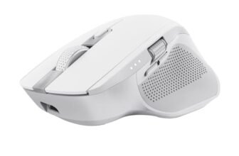 Trust Ozaa+ Mouse Wireless Bluetooth + 2.4GHz, Mouse Silenzioso Multi-dispositivo, Rotellina Laterale, 60% Plastica Riciclata, Bluetooth Ricaricabile Laptop PC Computer Windows Mac – Bianco