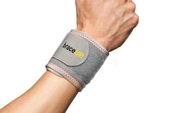 BraceUP Fascia da Polso – Tutore Polso, Polsiera per Tendinite Polso, Polsiera Ortopedica, Cinturino di Compressione, Tennis, Palestra, Allenamento (Argento)