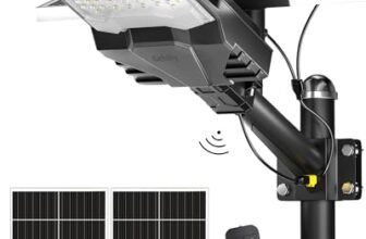 Gefolly SL-18000W Lampione Solare LED Esterno, Led Lampioni da esterni con Telecomando, 6500K Luz de Seguridad Jardín, IP67 Impermeabili Lampioni per Cortile, Giardino