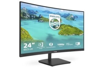 Philips 241E1SCA 24″ Gaming Monitor Curvo Freesync 75 Hz LED VA FHD, 4ms, 3 Side Frameless, Casse Audio Integrate, Low Blue Mode, Flicker Free, HDMI, VGA, VESA, Nero