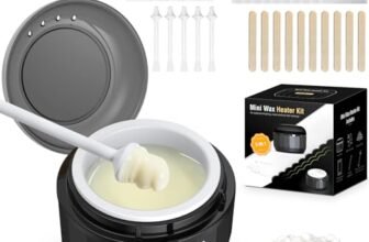 Koeutoze Kit di ceretta Naso per Uomini e Donne – Ceretta Viso con 100g Perle di Cera, 5 Bastoncini Naso & Orecchie, 10 Mascherine Baffi, Mini Scaldacera Elettrico con USB togli peli naso