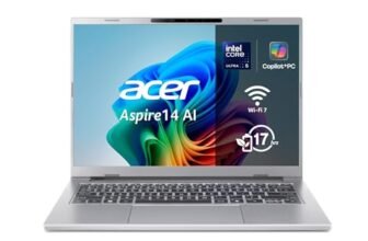 Acer Aspire 14 AI Copilot+ PC A14-53M, Computer portatile 14″ WUXGA IPS (Intel Core Ultra 5 226V, 16 GB RAM, 512 GB SSD, Intel ARC Graphics, Windows 11 Home), Colore Argento, Tastiera QWERTY spagnola