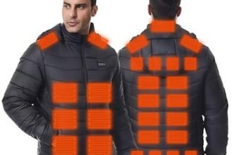 Monave Piumino Riscaldato Uomo Donna Giacca Riscaldato con 27 Elementi Riscaldanti in Grafene, 3 Livelli di Temperatura, Gilet Riscaldato per Pesca, Attività all’aperto（Nessun power bank incluso）