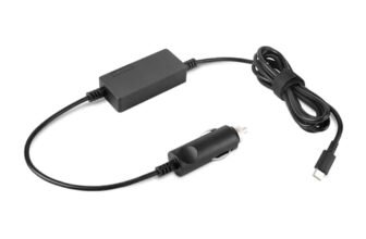Lenovo 65W USB-C DC Travel Adapter caricatore auto universale, Tecnologia PD 3.0, Ricarica rapida per Laptop/Tablet/Smartphone, Design slim per viaggio – Nero
