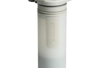 GRAYL GeoPress 710 ml, filtro acqua potabile, elimina il 99,99% di batteri e virus, perfetto per campeggio, sopravvivenza e viaggi (Peak White)