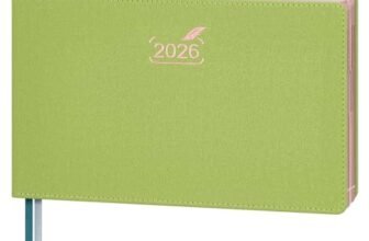 BEZEND Agenda 2026 Settimanale 14 x 23 cm – 1 Settimana 2 Pagine da Gen a Dic 2026, Formato Orizzontale con Vista Verticale, Bordo in Oro Rosa, Portapenne – Frutta Verde