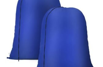 OTraki 2 Pezzi Sacco Panni Sporchi 70 x 101 cm, Portabiancheria Sporca Con Coulisse Sacco Biancheria Sporca Da Viaggio Riutilizzabile Per Bagno Per Indumenti, Tende, Asciugamani Blu