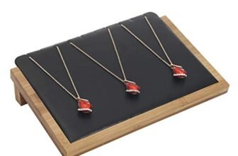 Bocar Bamboo Jewelry Display Stand Vetrina per Collana Pendente (ZZ-2L-black leather)