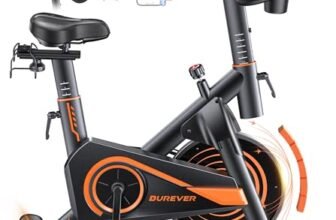 Burever Cyclette da Casa Ultra Silenziosa, Cyclette per Casa con App, Design Ergonomico, Schermo LCD con Frequenza Cardiaca, Resistenza Magnetica, Volano da 15KG, Capacità 160KG