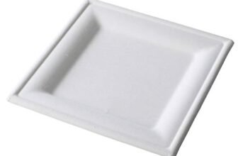 SHOBI 500 Piatti Piani Quadrati 26×26 cm Monouso in polpa di Cellulosa Piatto interamente Biodegradabile e Compostabile