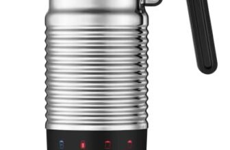 NESPRESSO Aeroccino 4, Montalatte elettrico per cappuccino, 4 funzioni: schiuma calda leggera o densa, schiuma fredda e latte caldo, colore Nero