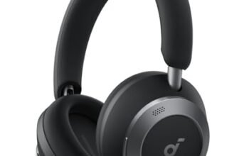 soundcore Space One Pro di Anker, cuffie adattive a cancellazione del rumore attiva, 6 microfoni, design pieghevole, ricarica ultraveloce, 60 ore audio ad alta risoluzione con LDAC, vestibilità comoda