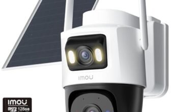 Imou 10MP(5MP+5MP) Telecamera Pannello Solare 8W con Doppia Lente, Telecamera Wi-Fi Esterno 4G con SIM Card, AOV Registrazione 24/7, Rilevamento Umano/Veicoli, 10000mAh Batteria, Micro SD 128GB, IP65