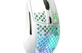 SteelSeries Aerox 3 – Mouse da gioco RGB traforato – Design ultraleggero e resistente all’acqua – Sensore ottico TrueMove Core da 8.500 DPI – Snow