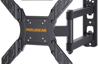 Perlegear Supporto da Parete per TV da 26 a 60 Pollici, Staffa TV con Braccio Girevole ed Estendibile, Max VESA 400×400, Supporto Ultra Resistente 45 kg – PGMFK6
