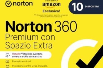 Norton 360 Premium| Extra Spazio Archiviazione|Esclusiva Amazon * 75 GB extra Cloud Backup| Antivirus 10 dispositivi |1 anno rinnovo automatico