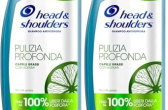 Head & Shoulders Pulizia Profonda Capelli Grassi, Contro La Forfora, Con Agrumi, Senza Siliconi, Per Capelli Fino Al 100% Liberi Dalla Forfora, 250 ml (Confezione da 2)