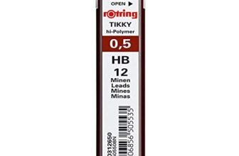 Rotring S0312650, ricariche mina in alto polimero per portamina sottili 0,50 mm HB 12 mine