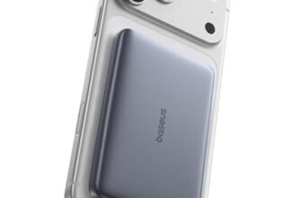Baseus Picogo AM41 Power Bank, Ultra Slim 10000mAh Qi2 Magsafe Powerbank 15W Wireless, Ricarica Rapida PD 27W, Magnetico Batteria Esterna con cavo USB C per iPhone 17/16/15/14/13/12, Grigio Spazio