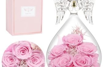 Miofula Rosa Stabilizzata Angelo Regalo Mamma, Rose Stabilizzate Regalo Donna Compleanno, Rosa Eterna Regali San Valentino Anniversario per Lei, Fiori Stabilizzati Regali Festa della Mamma Mamma Nonna