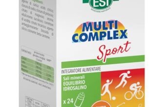 ESI, Multicomplex Sport, Integratore Alimentare di Sali Minerali per Sportivi con Potassio, Magnesio e Sodio, Contrasta l’Affaticamento e Restituisce Energia, Senza Zuccheri, 24 Bustine