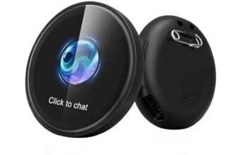 AI Badge – Traduttore vocale con 60 lingue in tempo reale, Smart E-Badge portatile con schermo LCD HD, Bluetooth 6.0, traduttore vocale per viaggi, affari