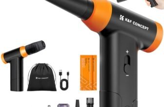 K&F CONCEPT 2 in 1 Soffiatore Aspiratore 150000RPM, Aria Compressa Elettrico 5000mAh, Air Duster Spolverino Motore Brushless, per Fotocamera, Auto, PC, Tastiera, All’aperto, Casa