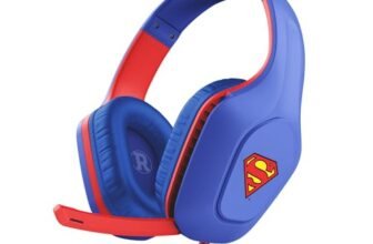 GXTrust 415SM Zirox Cuffie Gaming con Licenza Superman per PC Xbox PS4 PS5 Switch Mobile, Driver da 50mm, Jack Audio 3.5 mm, Cavo 1.2m, Cuffie con Microfono Leggere Over-Ear, Blu