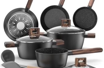 Set Pentole Induzione – 11 Pcs Batteria Pentole e Padelle Antiaderenti Per Tutti i Piani Cottura, Padella da 20/28cm, Padella da 24cm, Pentola da 16/20/24cm con Coperchi, Senza PFOA e PFOS Topbooc