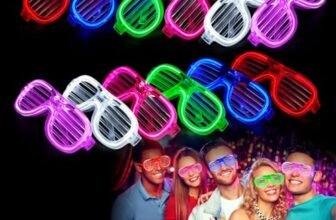 Occhiali Led, 12 Pezzi Festa Luminosi Glasses da Persiane, Luminosi per Feste, Party Neon, Neon Rave per Comleanno Carnevale Capodanno EDM Natale