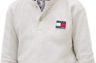 Tommy Hilfiger Boys Heritage Henley Waffle Tee LS KB0KB10166 Grey (Mid Grey Heather) 14 Years