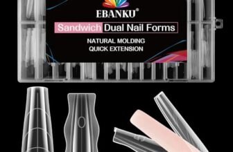 EBANKU 240PCS Sandwich Dual Form, Tip Unghie Finte Traslucido Double Top & Bottom Design Lunga Coffin Nail Form Per Estensione Rapida Delle Unghie Casa o Salone