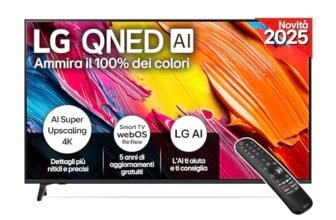 LG QNED AI QNED70 Smart TV 65 pollici 4K, Processore α7 Gen8, Dynamic QNED Color, webOS con AI e telecomando puntatore AI, Gaming con VRR 4K@60Hz, 65QNED70A6A 2025