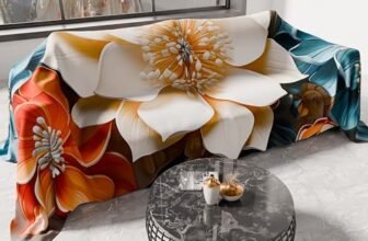 PETTI Artigiani Italiani – Telo Arredo in Microfibra, Copritutto, Copridivano 220×270 cm, Fantasia Floreale 05 10 | Telo Protettivo Lavabile, Copriletto e Copritavolo Multiuso per Divani