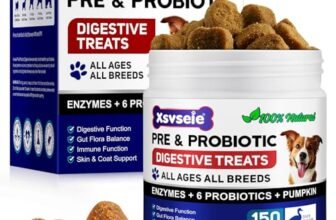 Probiotici Per Cani, 150pcs Probiotici Cane Compresse, Probiotico Digestivo Per Cani Anti Prurito Snack Masticabili Per Tutti Cane, Pet Supplement for Dogs – Duck Flavor