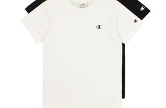Champion Legacy Legacy Champion Basics B – S-S 2-Pack Crewneck T-Shirt, Bianco/Nero, 9-10 Anni Bambino FW23