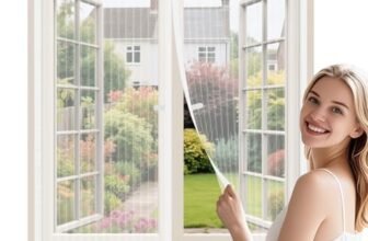 WENT Zanzariera Magnetica per Finestre 80×150 cm – Zanzariere Magnetiche per Porte Finestre Scorrevole, Chiusura Automatica, con Nastro Adesivo, Installazione Rapida senza Attrezzi, Bianco