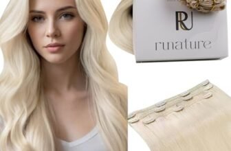 RUNATURE Extension Clip Capelli Veri Biondi Bianca 3pcs 25cm 50g Seamless Extension Capelli Clip Corti #800