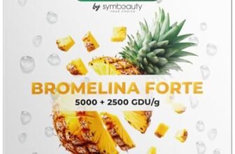 Symbeauty Bromelina Forte 240 Cpr (8 mesi) Drenaline 2500+5000 GDU | Betulla, Centella, Vitamina C | Vegano – Made in Italy