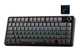 EPOMAKER X Aula F75 MAX Tastiera Meccanica Senza Fili con Schermo TFT e Manopola, Tastiera a Gasket con Layout 75% US, Tastiera da Gioco Hot-Swap per PC/Mac/Linux (Nero, Reaper Switch)