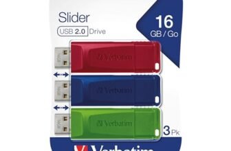 Verbatim Slider Confezione multipla chiavette USB 16GB I USB 2.0 I 3 memorie USB I Laptop Notebook Ultrabook TV Autoradio I Penna USB 2.0 I Pendrive con funzione rilascio I Rosso Blu Verde