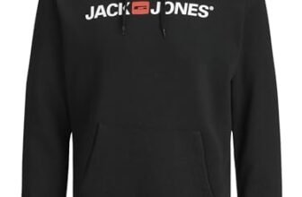 JACK & JONES Jjecorp Logo Sweat Hood Noos Felpe con cappuccio, Nero (Black Detail: Reg Fit), S Uomo