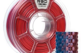 R3D Filamento per stampante 3D PLA seta bicolore, coestrusione, 1,75 mm, 1 kg, stampa ad alta velocità 30-370 mm/s, precisione dimensionale +/- 0,02 mm, bobina di plastica da 1 kg(Seta Blu-Rosso)