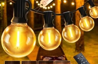 JEYMORKEY Catena Luci da Esterno Giardino – G40 65Ft 20M LED Lampadine Esterno Filo IP44 Lucine da Esterno Giardino 20 Metri Luce Catena Luminosa Fila Catene Esterno Gazebo Lampade per Terrazzo