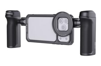 PGYTECH ProShot Kit Gabbia Video per Smartphone, Stabilizzatore da Vlog Lega di Alluminio con Doppia Impugnatura a Sgancio Rapido & Controllo Bluetooth Senza Fili per iPhone 17 PRO