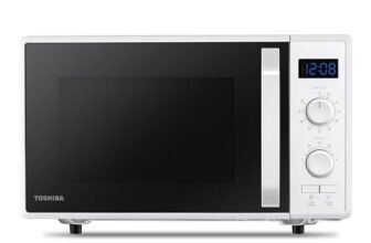 Toshiba MW2-AG23P(WH) 3-in-1 Forno a Microonde con Grill 1050W, e Cottura combinata, 23 L, Piatto Girevole con Memoria di Posizione, Timer, Luci LED Integrate, 900 W, Bianco